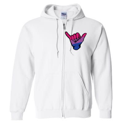 Bisexual Shaka Hand Bi Pride Flag Bisexual Pride Day Full Zip Hoodie