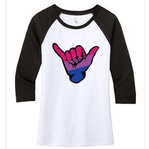 Bisexual Shaka Hand Bi Pride Flag Bisexual Pride Day Women's Tri-Blend 3/4-Sleeve Raglan Shirt