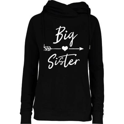 Big Sister Heart Arrow Love Womens Funnel Neck Pullover Hood