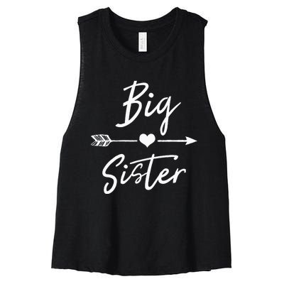 Big Sister Heart Arrow Love Women's Racerback Cropped Tank