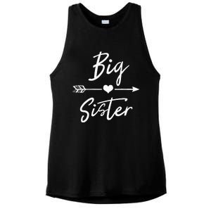 Big Sister Heart Arrow Love Ladies PosiCharge Tri-Blend Wicking Tank