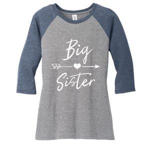 Big Sister Heart Arrow Love Women's Tri-Blend 3/4-Sleeve Raglan Shirt