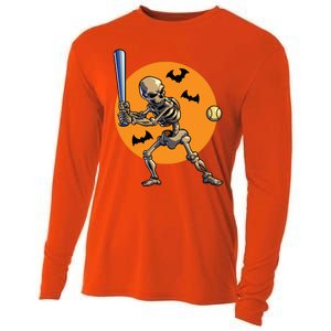 Baseball Skeleton Halloween Baseball Halloween 2593 Cooling Performance Long Sleeve Crew