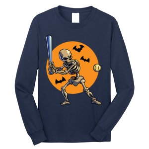 Baseball Skeleton Halloween Baseball Halloween 2593 Long Sleeve Shirt