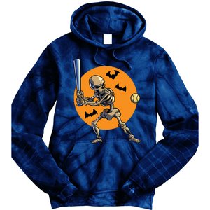 Baseball Skeleton Halloween Baseball Halloween 2593 Tie Dye Hoodie