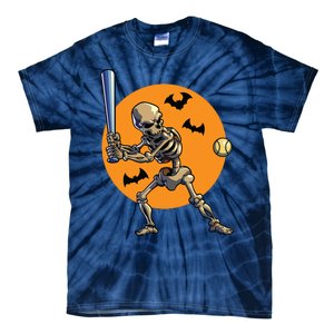 Baseball Skeleton Halloween Baseball Halloween 2593 Tie-Dye T-Shirt