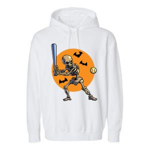 Baseball Skeleton Halloween Baseball Halloween 2593 Garment-Dyed Fleece Hoodie