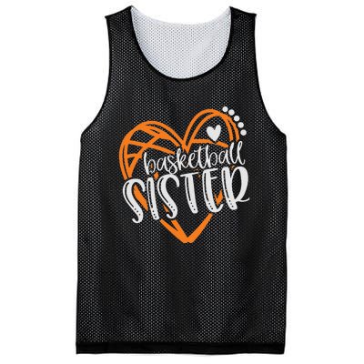 Basketball Sister Heart Distressed Mesh Reversible Basketball Jersey Tank