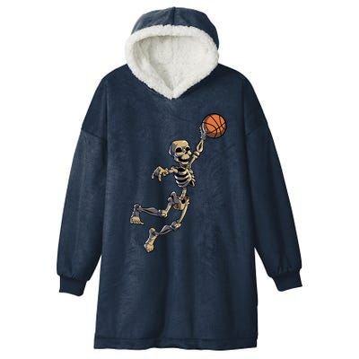 Basketball Skeleton Halloween Basketball Hooded Wearable Blanket