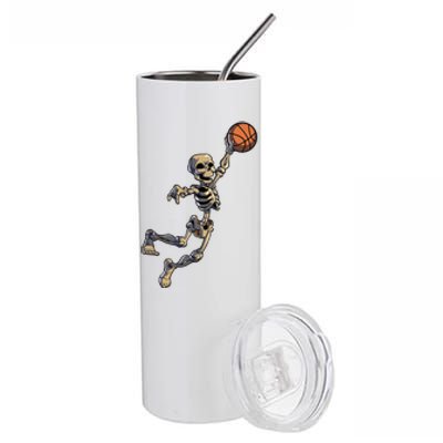 Basketball Skeleton Halloween Basketball Stainless Steel Tumbler