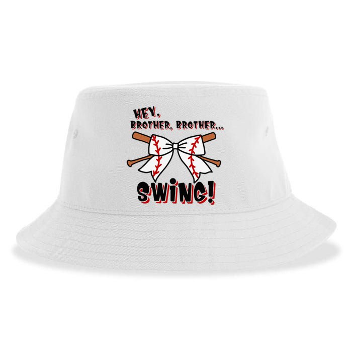 Baseball Sister Hey Brother Brother Swing Sustainable Bucket Hat