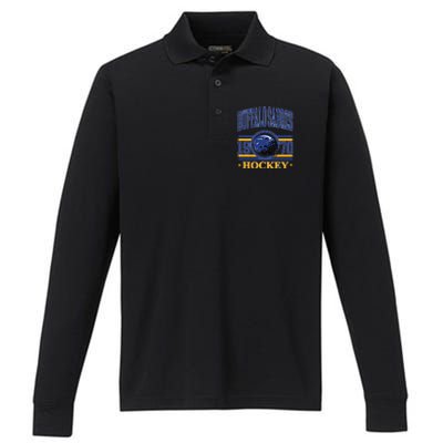 Buffalo Sabres Hockey Team Supporter Performance Long Sleeve Polo