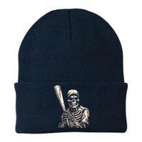 Baseball Skeleton Halloween Baseball Player Spooky Knit Cap Winter Beanie