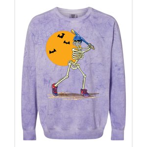 Baseball Skeleton Halloween Baseball Halloween Colorblast Crewneck Sweatshirt