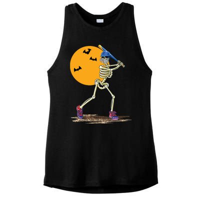 Baseball Skeleton Halloween Baseball Halloween Ladies PosiCharge Tri-Blend Wicking Tank