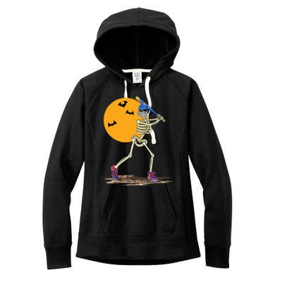 Baseball Skeleton Halloween Baseball Halloween Women's Fleece Hoodie