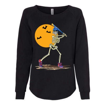 Baseball Skeleton Halloween Baseball Halloween Womens California Wash Sweatshirt