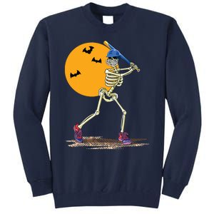 Baseball Skeleton Halloween Baseball Halloween Tall Sweatshirt