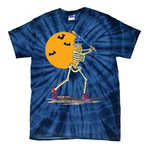 Baseball Skeleton Halloween Baseball Halloween Tie-Dye T-Shirt