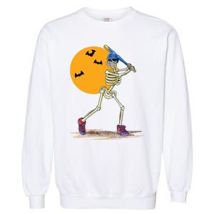 Baseball Skeleton Halloween Baseball Halloween Garment-Dyed Sweatshirt