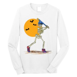 Baseball Skeleton Halloween Baseball Halloween Long Sleeve Shirt