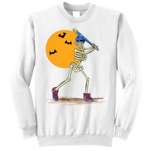 Baseball Skeleton Halloween Baseball Halloween Sweatshirt