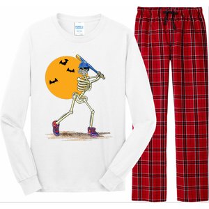 Baseball Skeleton Halloween Baseball Halloween Long Sleeve Pajama Set