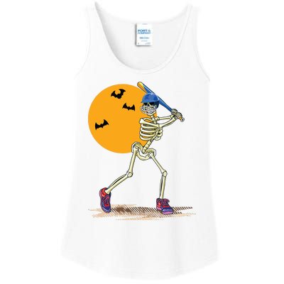 Baseball Skeleton Halloween Baseball Halloween Ladies Essential Tank