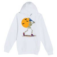 Baseball Skeleton Halloween Baseball Halloween Premium Pullover Hoodie