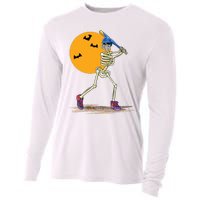 Baseball Skeleton Halloween Baseball Halloween Cooling Performance Long Sleeve Crew