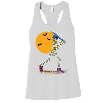 Baseball Skeleton Halloween Baseball Halloween Women's Racerback Tank