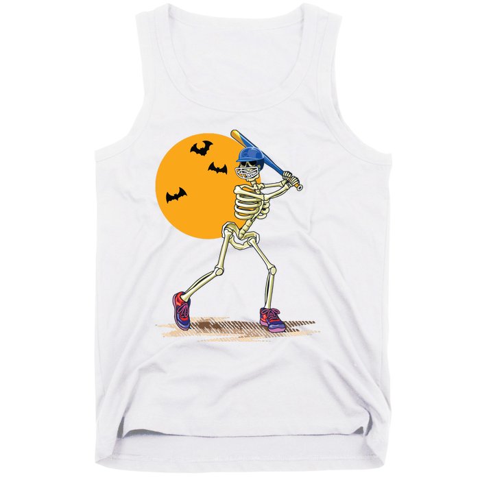 Baseball Skeleton Halloween Baseball Halloween Tank Top