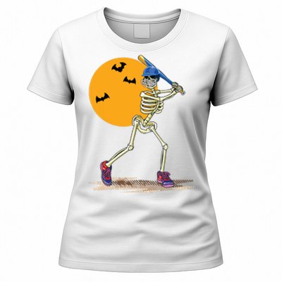 Baseball Skeleton Halloween Baseball Halloween Women's T-Shirt