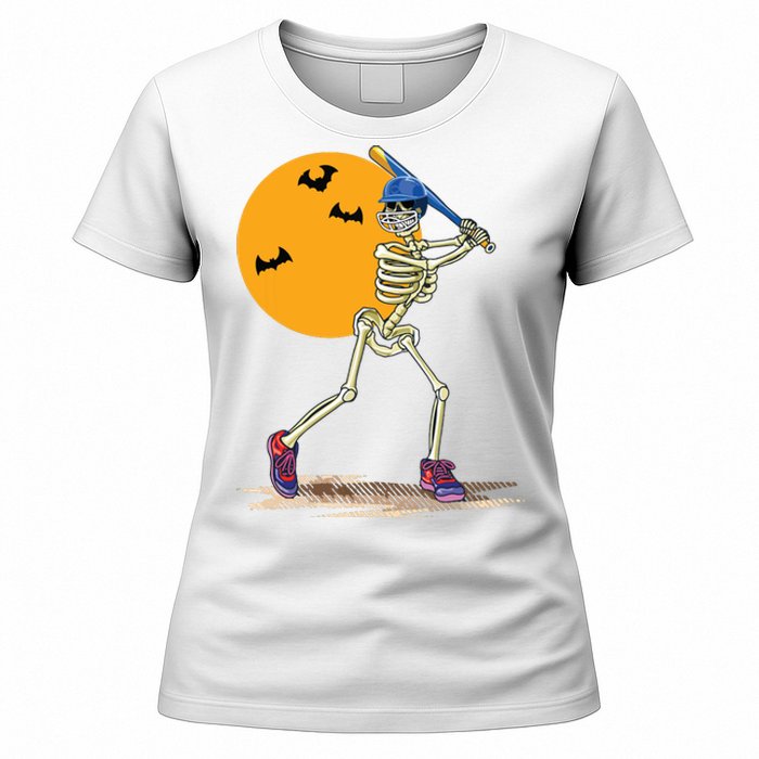 Baseball Skeleton Halloween Baseball Halloween Women's T-Shirt