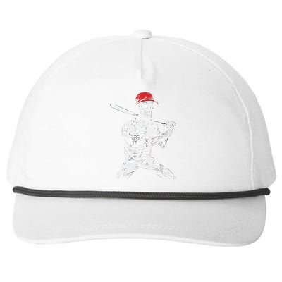 Baseball Skeleton Halloween Baseball Player Snapback Five-Panel Rope Hat