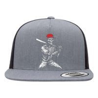 Baseball Skeleton Halloween Baseball Player Flat Bill Trucker Hat