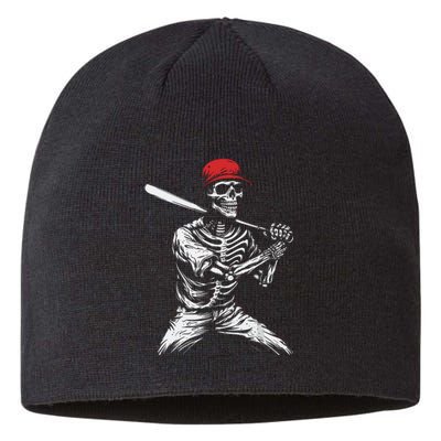 Baseball Skeleton Halloween Baseball Player Sustainable Beanie