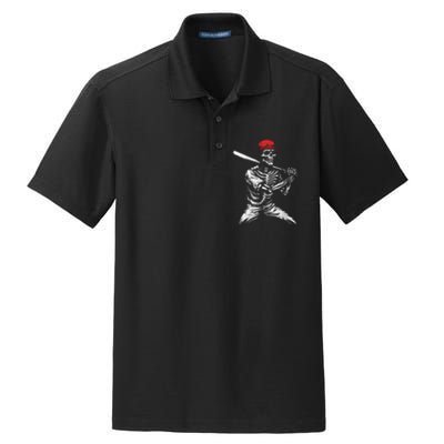 Baseball Skeleton Halloween Baseball Player Dry Zone Grid Polo