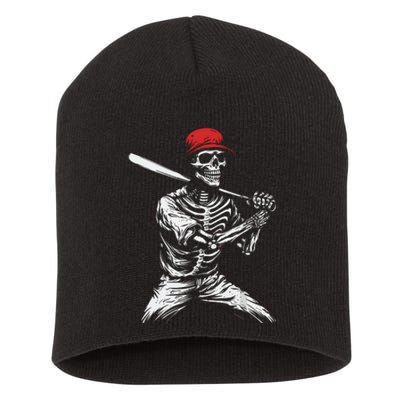 Baseball Skeleton Halloween Baseball Player Short Acrylic Beanie