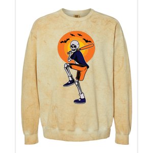 Baseball Skeleton Halloween Boy Baseball Halloween Colorblast Crewneck Sweatshirt