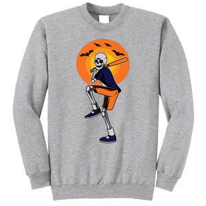 Baseball Skeleton Halloween Boy Baseball Halloween Tall Sweatshirt