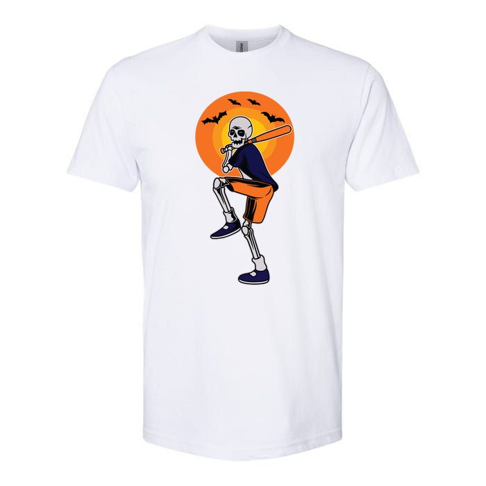 Baseball Skeleton Halloween Boy Baseball Halloween Softstyle CVC T-Shirt