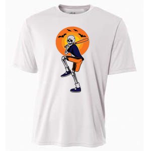 Baseball Skeleton Halloween Boy Baseball Halloween Cooling Performance Crew T-Shirt