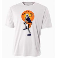 Baseball Skeleton Halloween Boy Baseball Halloween Cooling Performance Crew T-Shirt