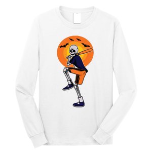 Baseball Skeleton Halloween Boy Baseball Halloween Long Sleeve Shirt