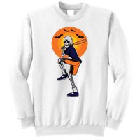 Baseball Skeleton Halloween Boy Baseball Halloween Sweatshirt