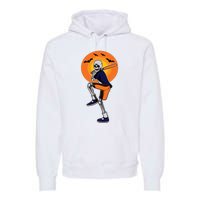 Baseball Skeleton Halloween Boy Baseball Halloween Premium Hoodie