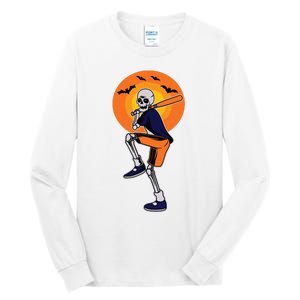 Baseball Skeleton Halloween Boy Baseball Halloween Tall Long Sleeve T-Shirt