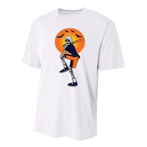 Baseball Skeleton Halloween Boy Baseball Halloween Performance Sprint T-Shirt