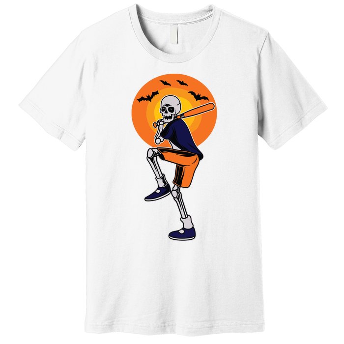 Baseball Skeleton Halloween Boy Baseball Halloween Premium T-Shirt